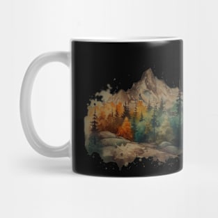 Watercolor Painting of Mountains Mug